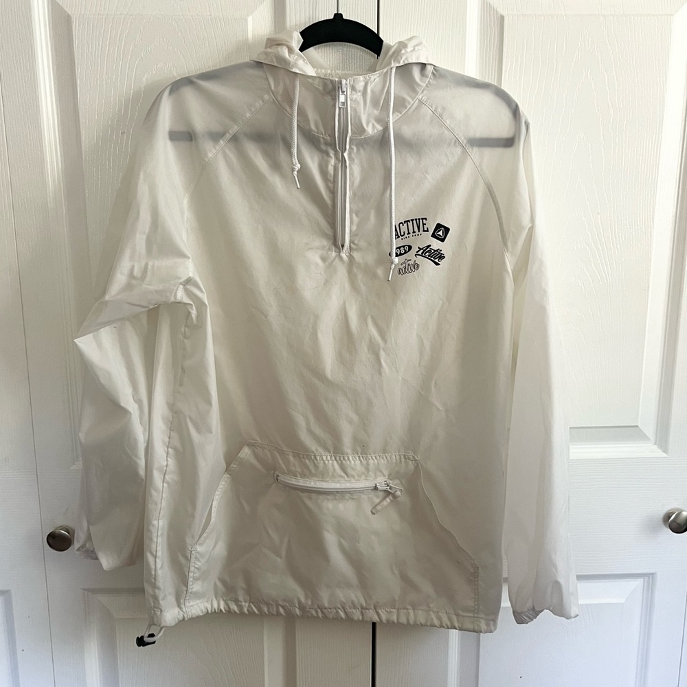 Active Ride Shop White Windbreaker Jacket Medium
